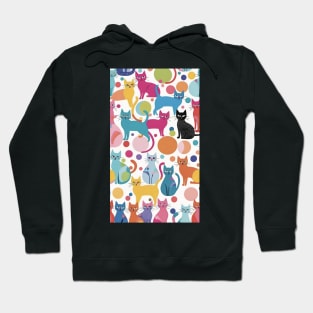 Rainbow Whisker Tapestry: A Kaleidoscope of Colorful Cats Hoodie